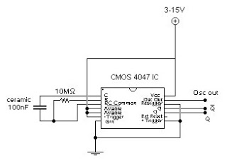 Digital Clock Circuit-CMOS 4047 circuit