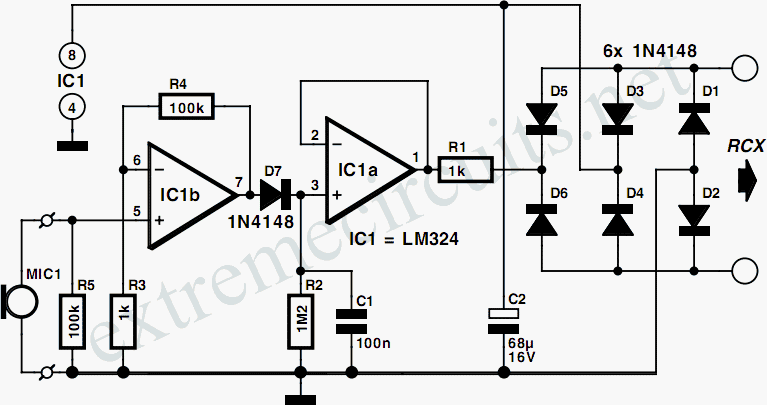 Electronic Ear for Lego RCX Module – Circuit Schematic