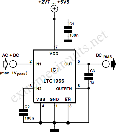 RMS to DC Converter – Circuit Schematic