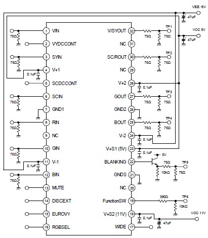 simple 4 channel video amplifier circuit