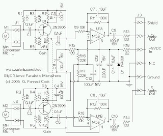 Schematics Stereo Parabolic Microphone – Circuit Schematic