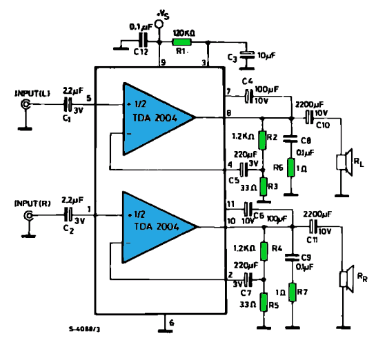 tda2004-stereo-bridge-audio-amplifierhtml circuit