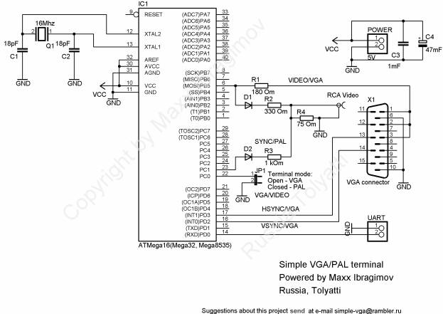 vgavideo adapter circuit schematic circuit