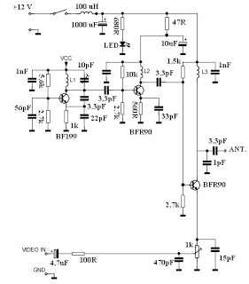 Simple UHF Video Transmitter circuit