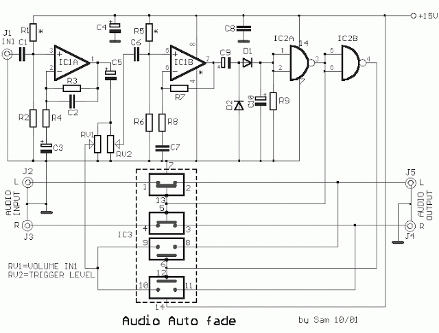 Auto Fade Implementation on Audio Signals Project PCB – Circuit Schematic