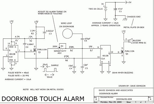 doorknob alarm pcb