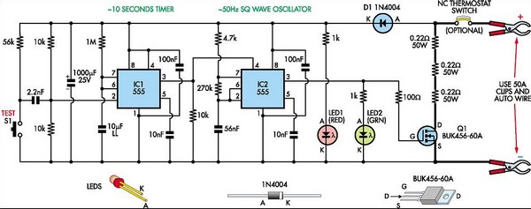 internal resistance tester for – Circuit Schematic