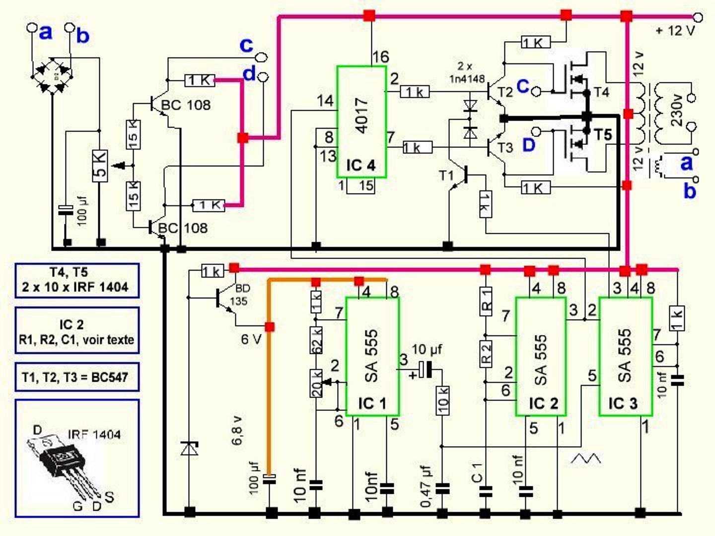 300 watts pwm controlled pure sine wave – Circuit Schematic