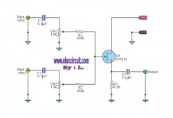 Using FET 2n3819 simple audio mixer circuit