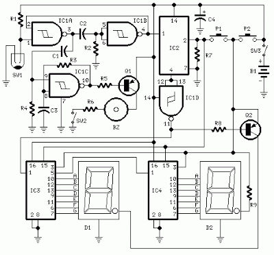 digital step km counter with – Circuit Schematic