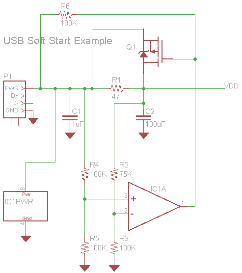 USB powered device with multiple Decoupling Capacitors circuit