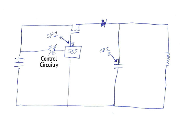 Damped Oscillations Start with a Delay – Circuit Schematic