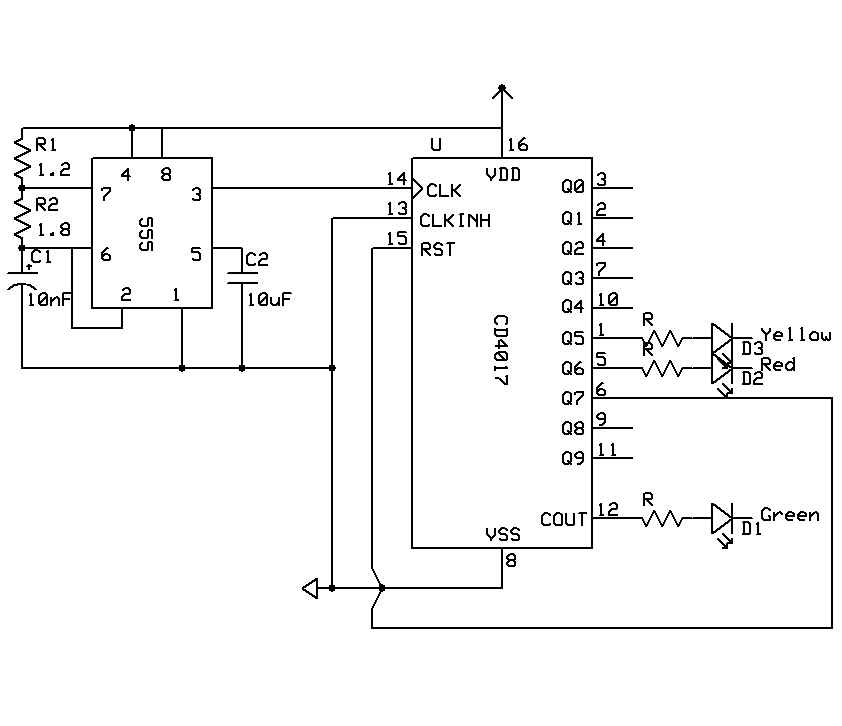 Training Boxing timer schematic circuit