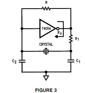 How to connect a crystal oscillator to generate Square wave – Circuit Schematic