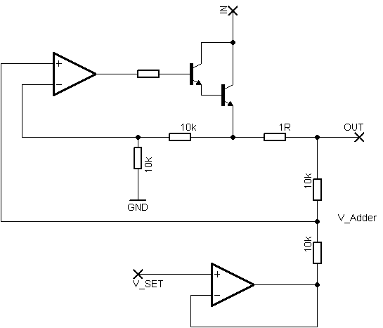 power supply Transistor current limiter microcontroller controlled – Circuit Schematic