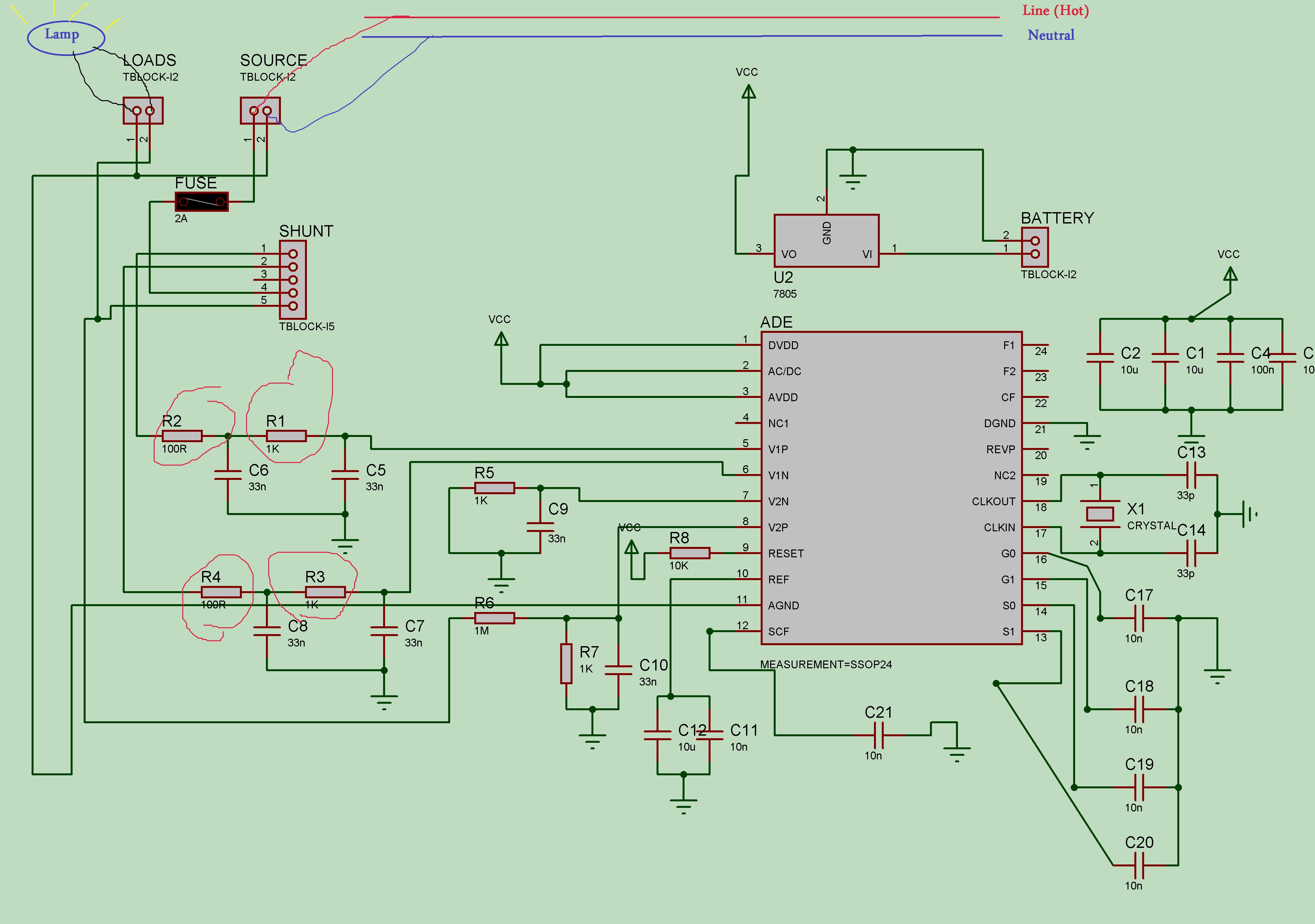 current measurement Every time I connect ADE measuring chip  it blows up – Circuit Schematic