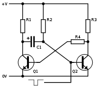 microcontroller Generate a reset signal from a falling edge trigger circuit