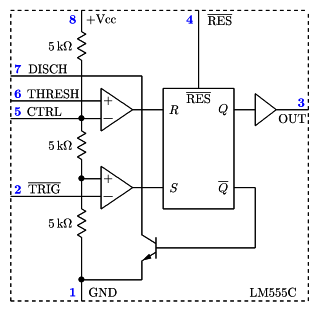 What is the purpose resistors and capacitor in this 555 circuit