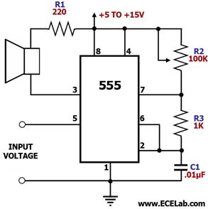 oscillator How to control a speaker – Circuit Schematic