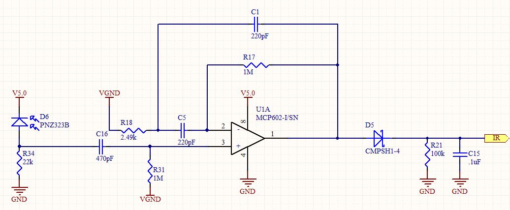 op amp IR Demodulator Design circuit