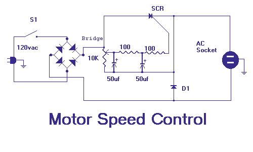 Simple AC Motor Speed Controller – Circuit Schematic