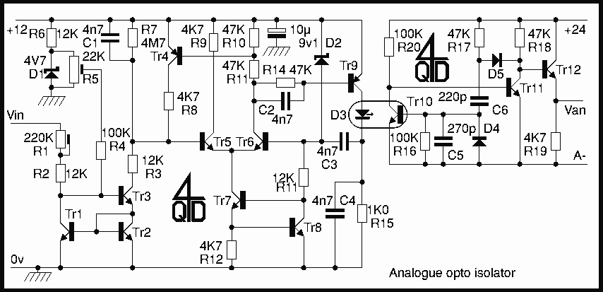 Motor controller with Analogue Opto Isolator – Circuit Schematic