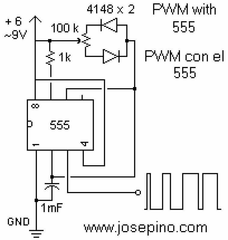 Motor speed controller with timer 555 – Circuit Schematic