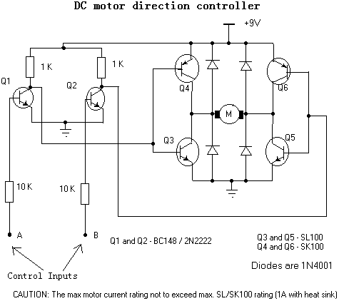 Motor direction controller – Circuit Schematic