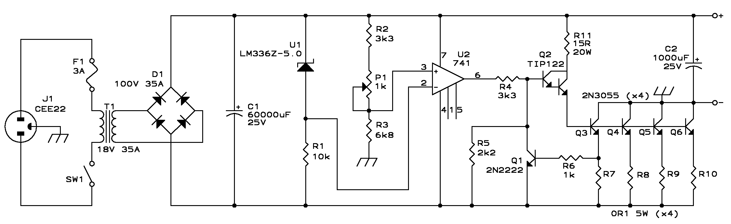 Build A 20 Amp 138 Volt Power Supply circuit