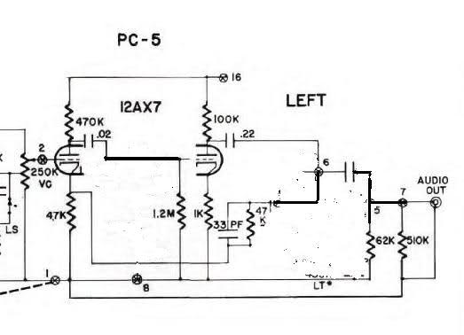 Bypassing tone controls from Dyna Pas preamp – Circuit Schematic