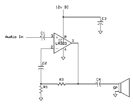 8 Watt Audio Amplifier circuit