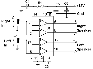 22 Watt Audio Amplifier circuit