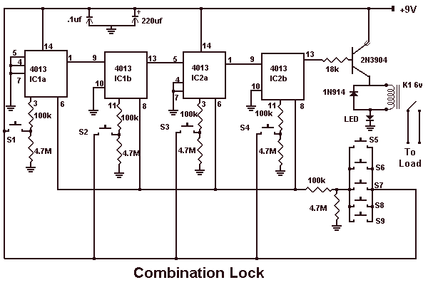 Electronic Lock with 4013 circuit