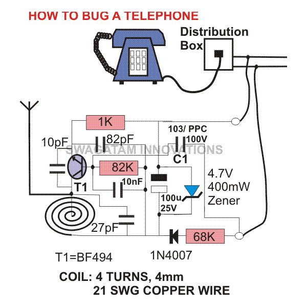 record telephone conversations by building this bugging equipment