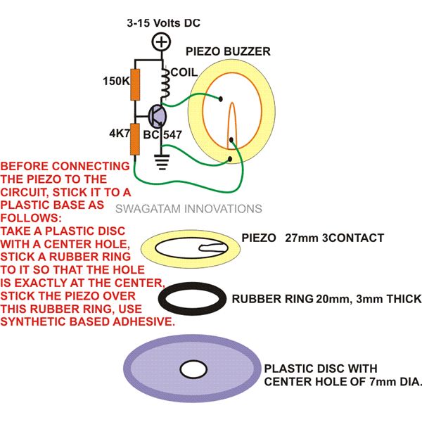 make yourself a simple homemade electronic buzzer – Circuit Schematic