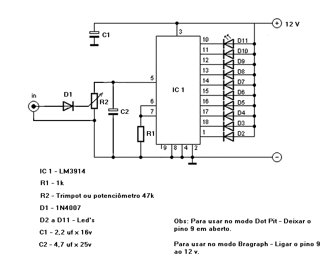 building vu meter – Circuit Schematic