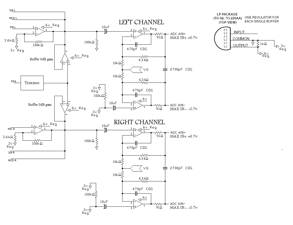 MD1 audio w mCD  32x buffer amp circuit