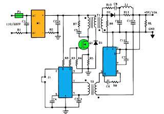 5v 10a output switching power supply circuit
