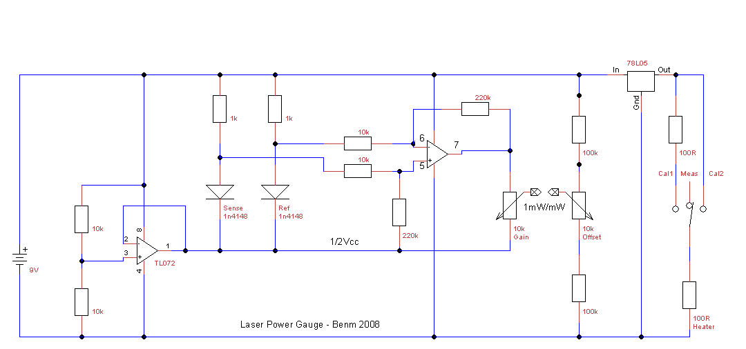 diy laser power gauge – Circuit Schematic