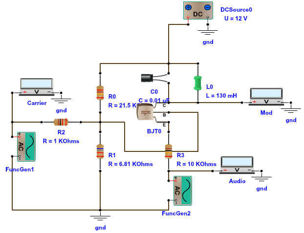 Amplitude Modulation – Circuit Schematic