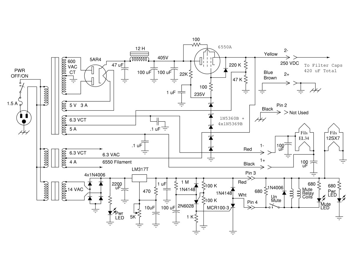 tube head amplifier – Circuit Schematic