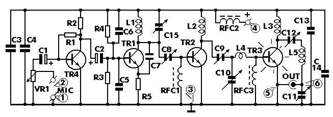 4 Watt FM transmitter circuit
