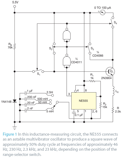 Use a transistor and an ammeter to measure inductance circuit