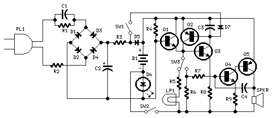 emergency light alarm – Circuit Schematic