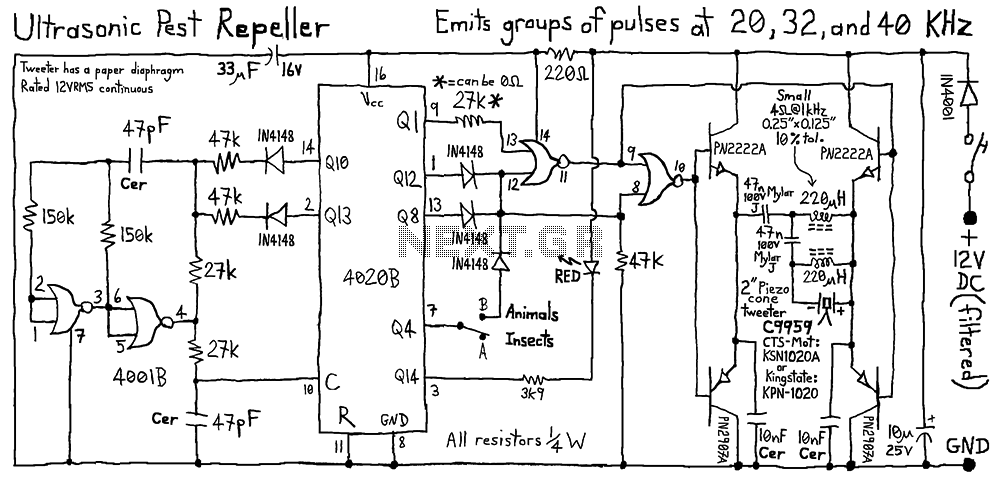 Ultrasonic Pest Repeller – Circuit Schematic
