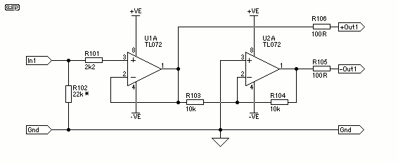 Bridging Adapter For Power Amplifiers circuit