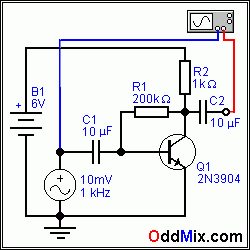 transistor amplifier self bias circuit