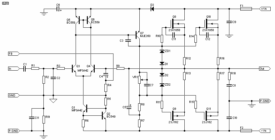 280 Watt MOSFET Power Amplifier circuit