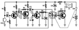 15V Earphones Audio Amplifier circuit