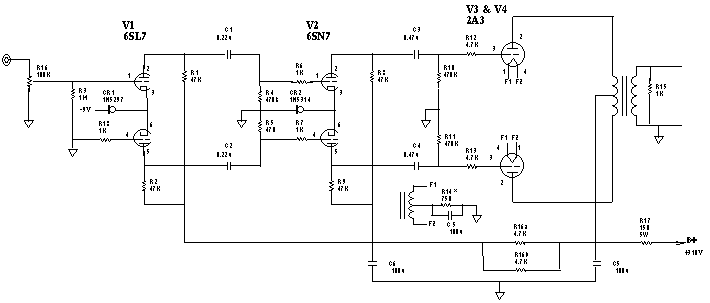 Class A 2A3 audio Amplifier circuit